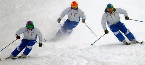 BASI Trainers skiing in formation - Interski 2016