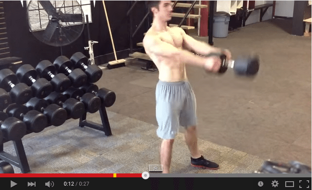 Dumbell swing demo. A great exercise to improve fitness for skiing