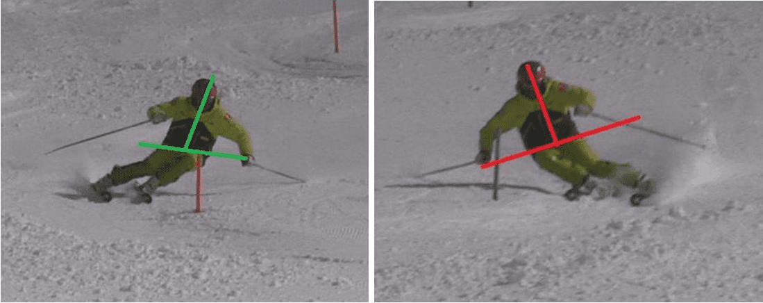 Jon working on his lateral separation while skiing